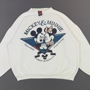 Vintage 90s Disney Unlimited Mickey Minnie Mouse Crewneck Sweater XL Cartoon Art